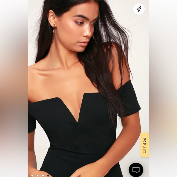 NWT Lulu’s Lynne Off the Shoulder Black Dress - Sz Small OR Medium - Picture 4 of 11